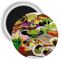 Eat Food Background Art Color 3  Magnets