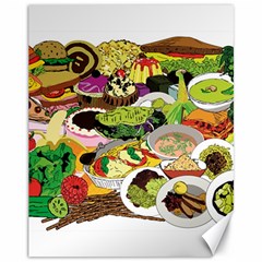 Eat Food Background Art Color Canvas 11  x 14 