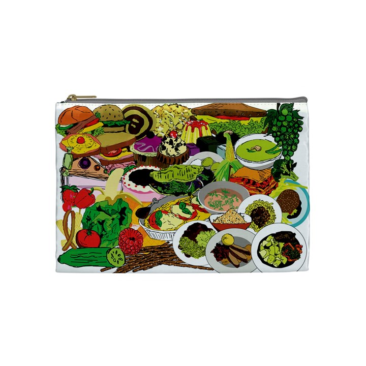 Eat Food Background Art Color Cosmetic Bag (Medium)