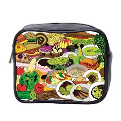 Eat Food Background Art Color Mini Toiletries Bag (two Sides)