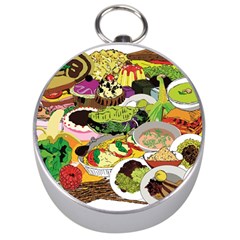 Eat Food Background Art Color Silver Compasses