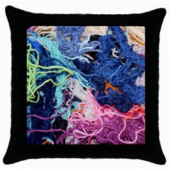 Wool Yarn Colorful Handicraft Throw Pillow Case (black)