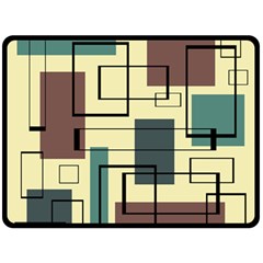 Mid Century Modern Rectangles Fleece Blanket (large)  by KayCordingly