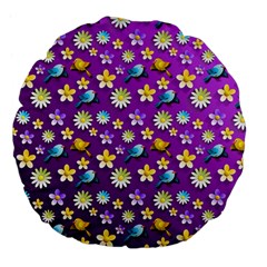 Default Floral Tissue Curtain Large 18  Premium Flano Round Cushions by Sapixe