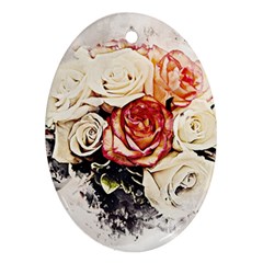 Flowers Background Wallpaper Art Ornament (oval) by Sapixe