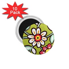 Flowers Fabrics Floral Design 1 75  Magnets (10 Pack)  by Sapixe