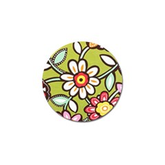 Flowers Fabrics Floral Design Golf Ball Marker (4 Pack)