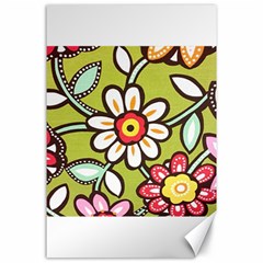 Flowers Fabrics Floral Design Canvas 24  X 36 