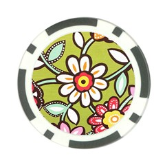 Flowers Fabrics Floral Design Poker Chip Card Guard