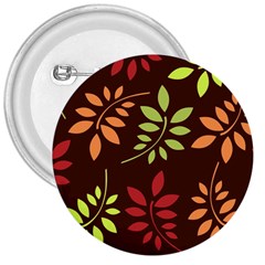 Leaves Foliage Pattern Design 3  Buttons