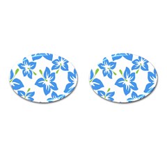 Hibiscus Wallpaper Flowers Floral Cufflinks (oval) by Sapixe