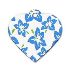 Hibiscus Wallpaper Flowers Floral Dog Tag Heart (one Side) by Sapixe