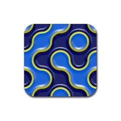 Pattern Curve Design Seamless Rubber Coaster (square)  by Sapixe