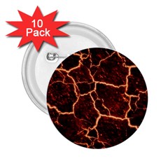 Lava Cracked Background Fire 2 25  Buttons (10 Pack)  by Sapixe