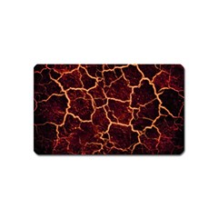 Lava Cracked Background Fire Magnet (Name Card)