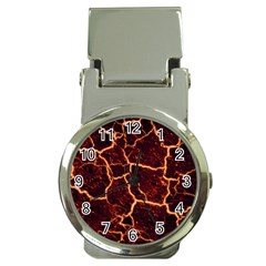 Lava Cracked Background Fire Money Clip Watches