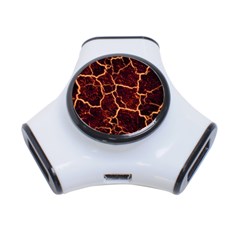 Lava Cracked Background Fire 3-Port USB Hub