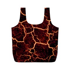 Lava Cracked Background Fire Full Print Recycle Bag (M)