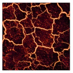 Lava Cracked Background Fire Large Satin Scarf (Square)