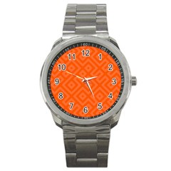 Seamless Pattern Design Tiling Sport Metal Watch