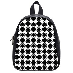 Square Diagonal Pattern Seamless School Bag (small)