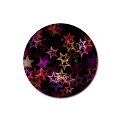 Stars Background Pattern Seamless Rubber Round Coaster (4 Pack)  by Sapixe