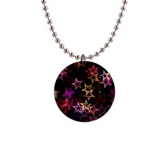 Stars Background Pattern Seamless 1  Button Necklace