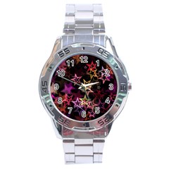 Stars Background Pattern Seamless Stainless Steel Analogue Watch