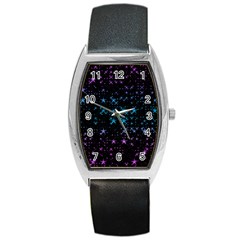 Stars Pattern Seamless Design Barrel Style Metal Watch