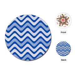 Waves Wavy Lines Pattern Design Playing Cards (round) by Sapixe