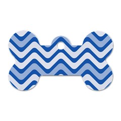 Waves Wavy Lines Pattern Design Dog Tag Bone (two Sides) by Sapixe