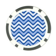 Waves Wavy Lines Pattern Design Poker Chip Card Guard (10 Pack) by Sapixe