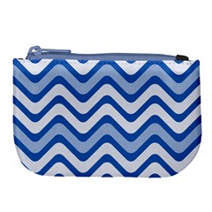 Waves Wavy Lines Pattern Design Large Coin Purse