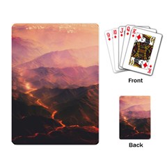 Volcanoes Magma Lava Mountains Playing Cards Single Design