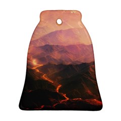Volcanoes Magma Lava Mountains Bell Ornament (two Sides) by Sapixe