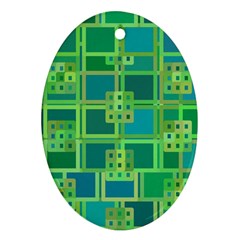 Green Abstract Geometric Ornament (oval)