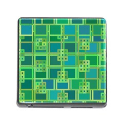 Green Abstract Geometric Memory Card Reader (square 5 Slot) by Sapixe