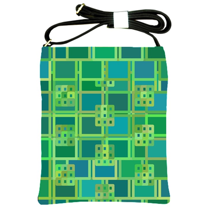 Green Abstract Geometric Shoulder Sling Bag