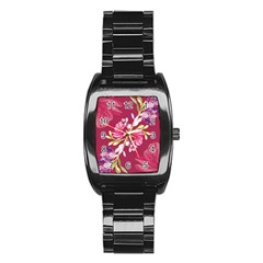 Motif Design Textile Design Stainless Steel Barrel Watch