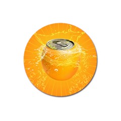 Orange Drink Splash Poster Magnet 3  (round) by Sapixe