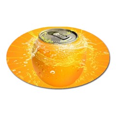 Orange Drink Splash Poster Oval Magnet by Sapixe