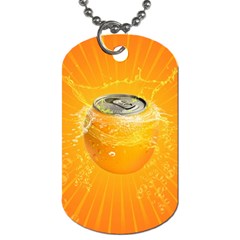 Orange Drink Splash Poster Dog Tag (one Side) by Sapixe