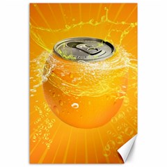 Orange Drink Splash Poster Canvas 24  X 36  by Sapixe