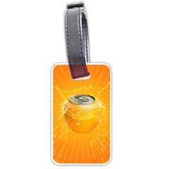 Orange Drink Splash Poster Luggage Tags (one Side)  by Sapixe