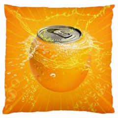 Orange Drink Splash Poster Large Cushion Case (two Sides)