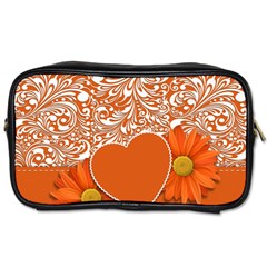 Flower Floral Heart Background Toiletries Bag (one Side) by Sapixe