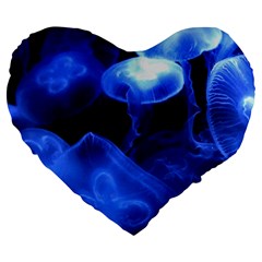 Jellyfish Sea Diving Sea Animal Large 19  Premium Heart Shape Cushions by Sapixe
