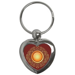 Badge Gilding Sun Red Oriental Key Chains (heart) 
