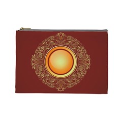 Badge Gilding Sun Red Oriental Cosmetic Bag (large) by Sapixe
