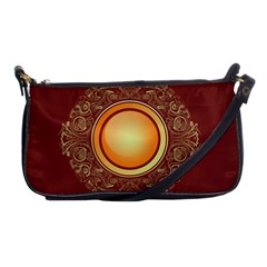 Badge Gilding Sun Red Oriental Shoulder Clutch Bag by Sapixe